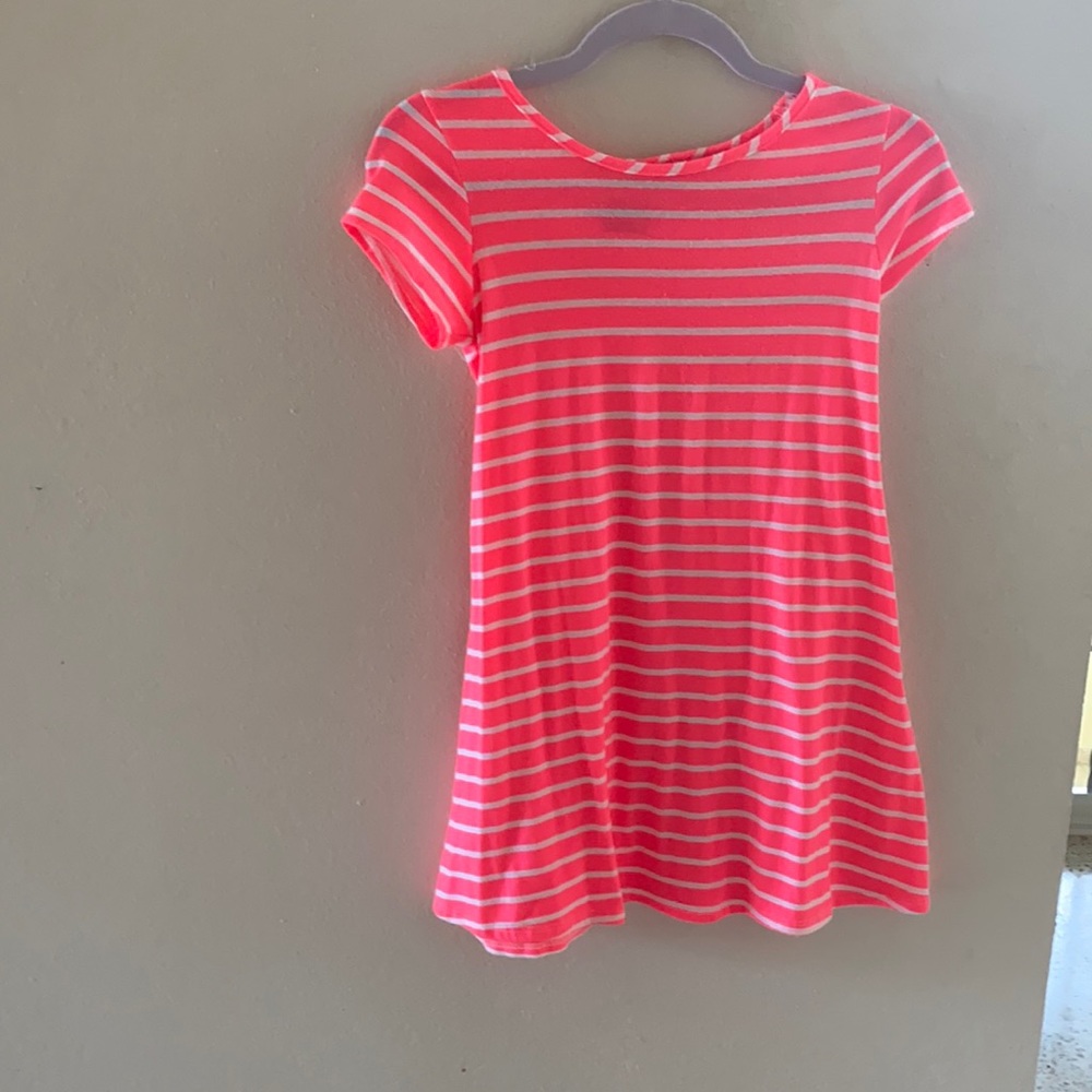 Casual dress with white stripes